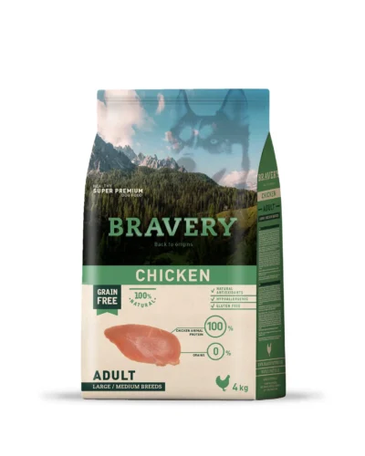 BRAVERY CHICKEN ADULT LARGE/MEDIUM BREEDS 4 KG