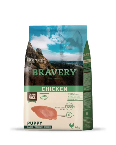 BRAVERY CHICKEN PUPPY LARGE/MEDIUM BREEDS 4 KG
