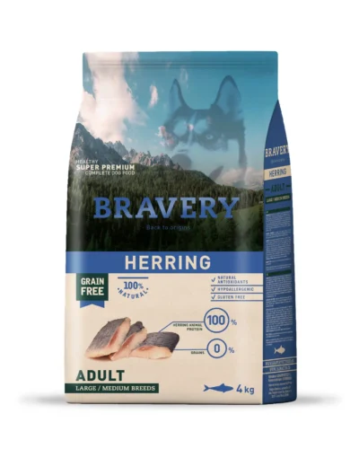 BRAVERY HERRING ADULT LARGE/MEDIUM BREEDS 4 KG