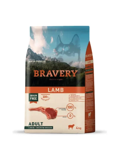 BRAVERY LAMB ADULT LARGE/MEDIUM BREED 4 KG