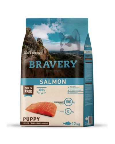 BRAVERY SALMON PUPPY LARGE/MEDIUM BREEDS 12 KG